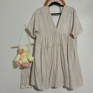 Beige Babydoll Dress